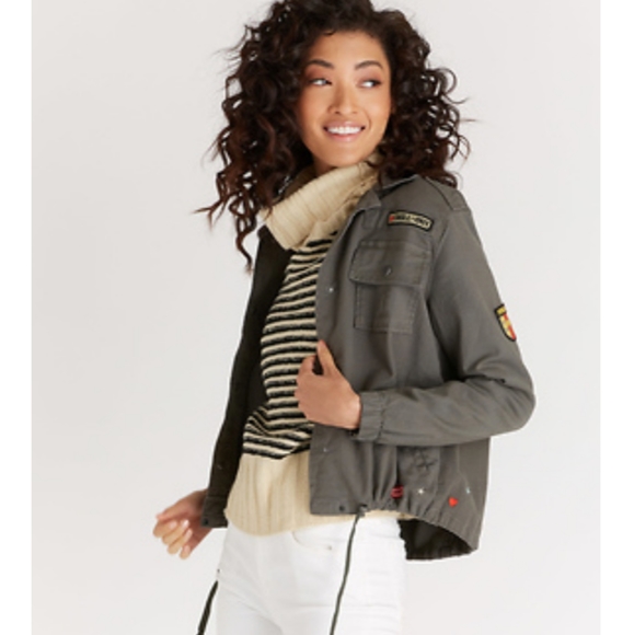 Chaser Jackets & Blazers - CHASER VINTAGE CANVAS MILITARY JACKET WITH PATCHES